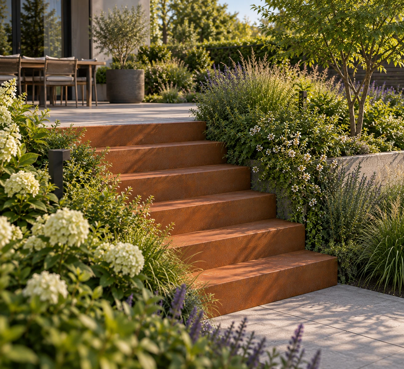 Escalier en acier corten