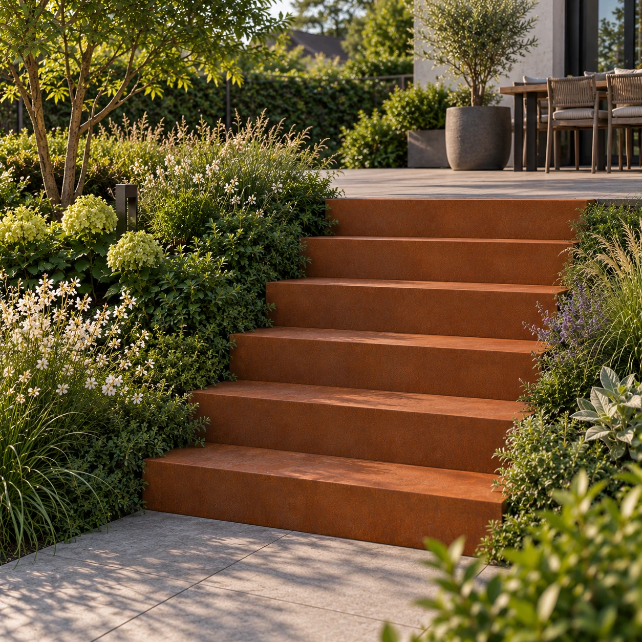 Escalier en acier corten